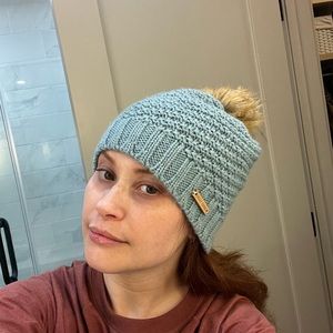 Woman’s Winter Fleece Beanie Hat with Pom Pom